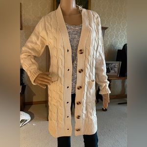 Long cream cardigan